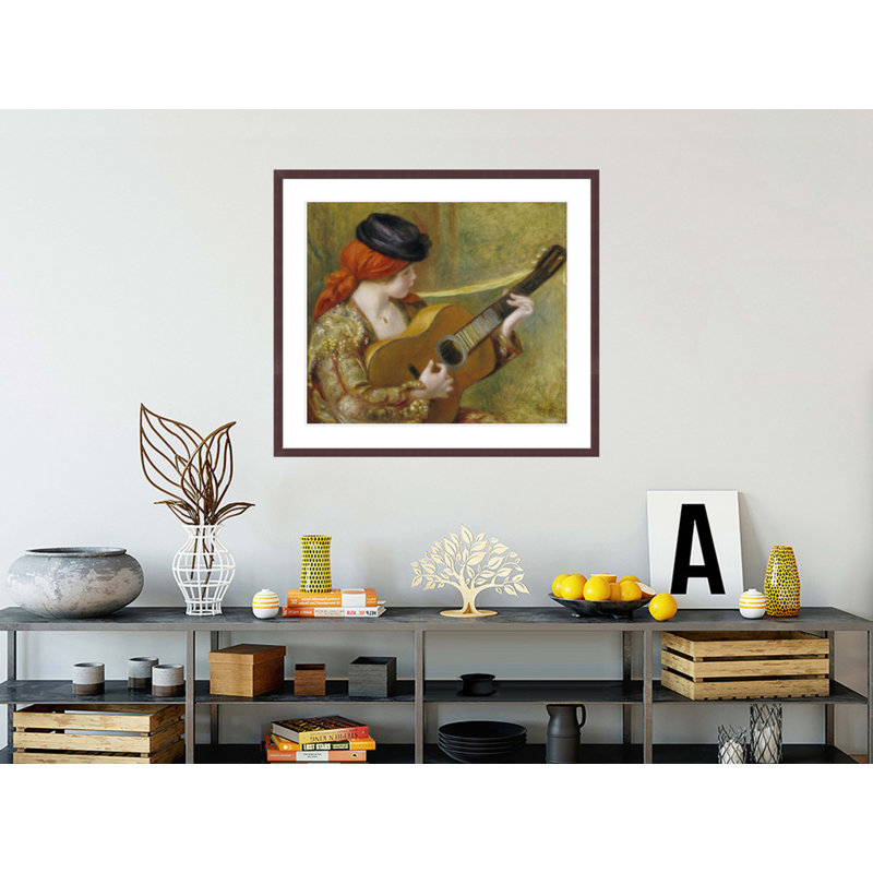 «Jeune Espagnole jouant de la guitare» par Pierre-Auguste Renoir, reproduction giclée encadrée, H 33,5 po x l 37,96 po