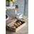 Set of 2 Rustic Brown Fir Wood and Iron Trays with Beaded Trim, Farmhouse Nesting Trays with Handles for Serving, Organizing, or Display, 19” and 16”