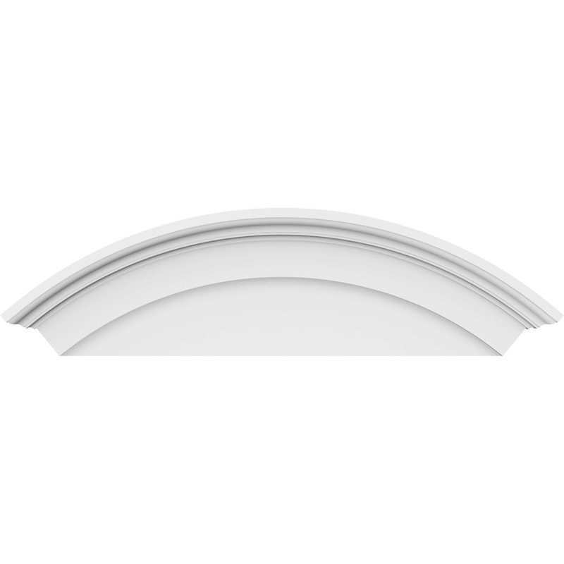 Arched Architectural Grade PVC Pediment, 14" H  x 42" W  x  2-3/4" D