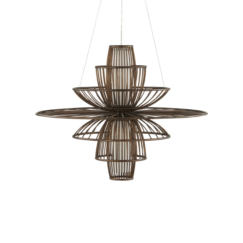 Benjiro 2 - Light Wrought Iron Dimmable Cylinder Chandelier