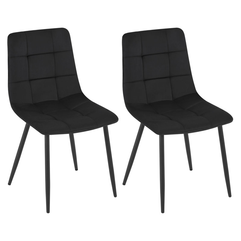 Amatrudo 44.5cm H Velvet Upholstered Side Chair, Black