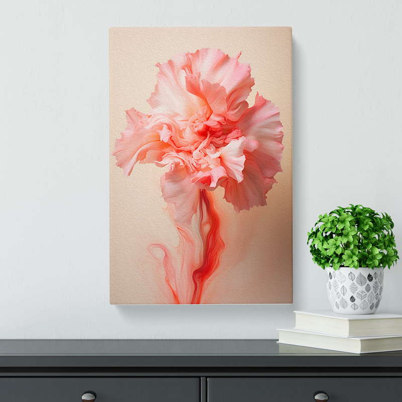 Carnation Flower Expressionism No.2 - Wrapped Canvas Print, 60cm H x 40cm W x 3cm D