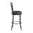 1Pc Pub Height Swivel Chair Faux Leather Upholstered Black Metal Frame Dining Furniture