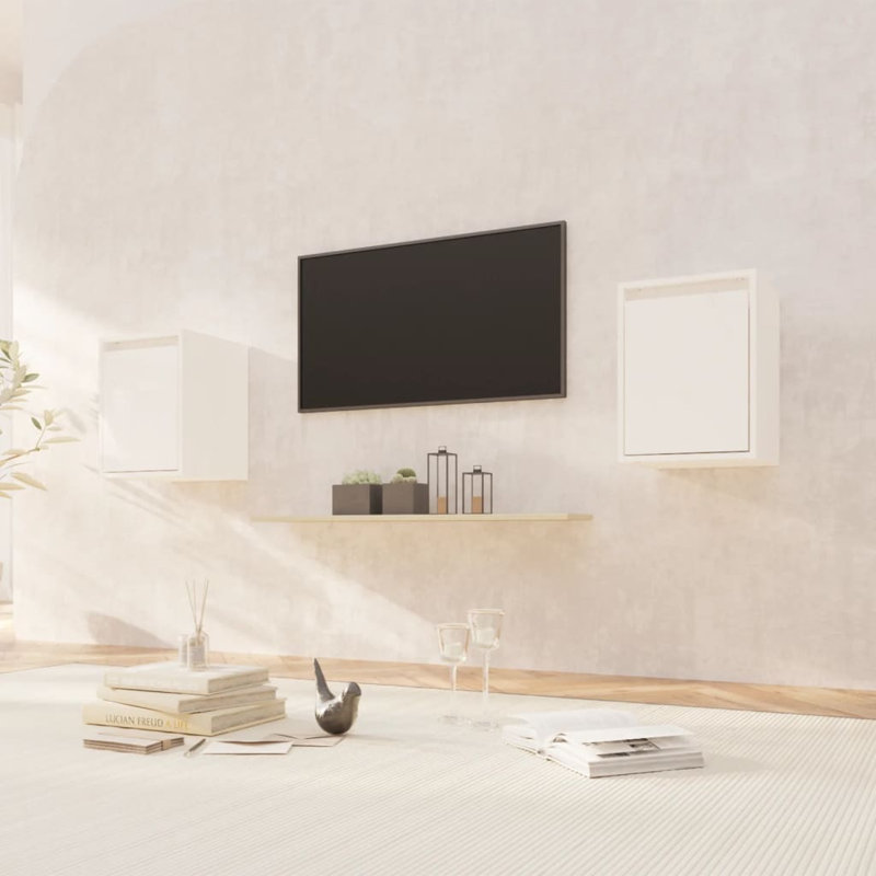 Armoire murale en bois massif, Blanc