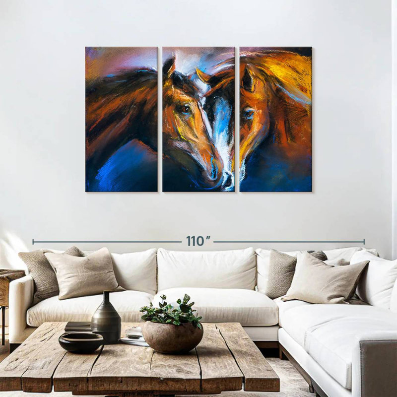 Brampt Loving Horses, 48" H x 74" W