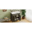 Meuble-lavabo vintage de 31 pouces avec lavabo rectangulaire, tablettes réglables et pieds cylindriques rainurés en gris antique, armoire spacieuse, installation facile, cadre en bois d'hévéa-1581798841