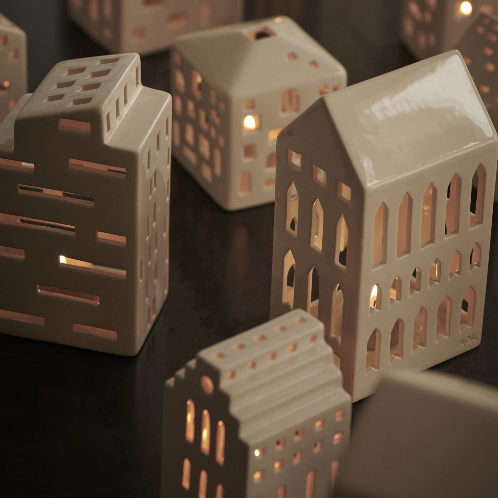 Urbania 7.1" Ceramic Tabletop Lantern Candle Holder