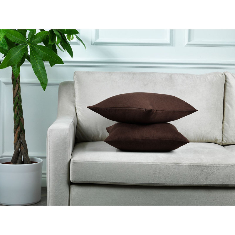 Indoor / Outdoor Rectangular Lumbar Pillow Cover - 1 Pc, Dark Brown, 30 x 50cm
