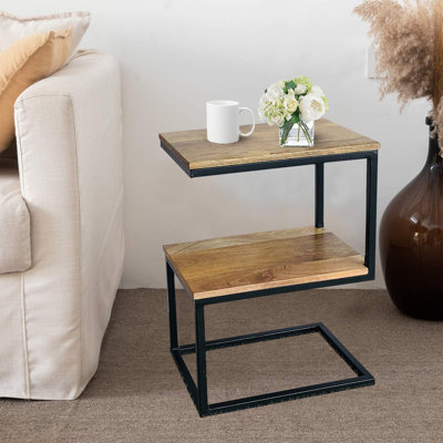Solid Wood Pedestal End Table