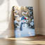 «Snowman Winter Scene», art mural sur toile-1453185185