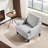  Ebern Designs 30.71"W Small Space Reading Chair Mid Century Curved Arm Linen Accent Chair-470367114