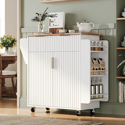Griddle Dining Car White 2 Doors 1 Drawer by Latitude Run