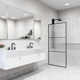 Divide 34" W x 74" H Fixed Framed Shower Screen with 3/8" Striped Glass