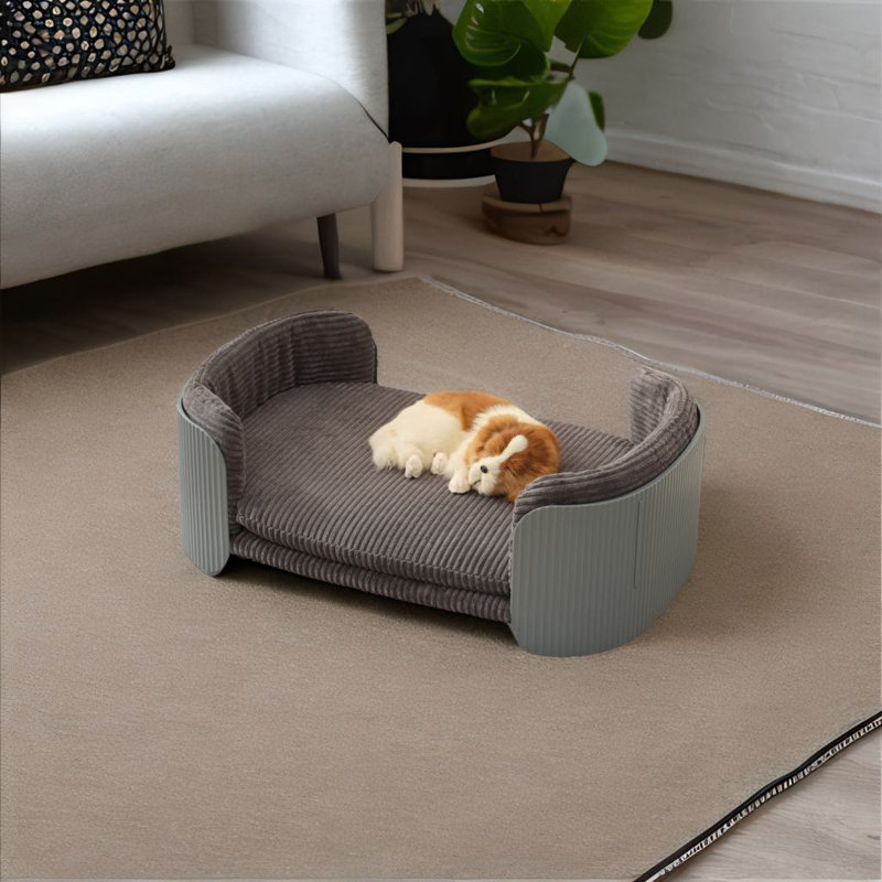Lit d'intérieur pour chat, Taille moyenne: l 31,9 po x P 20,9 po, Gris