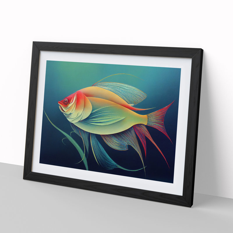 Fish Portrait Vol.3 - Single Picture Frame Print, 46cm H x 64cm W x 2cm D, Black Framed
