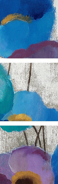 «Bold Anemones Panel III» par Silvia Vassileva, reproduction d'art, H 48 po x l 16 po x P 1,5 po, Toile