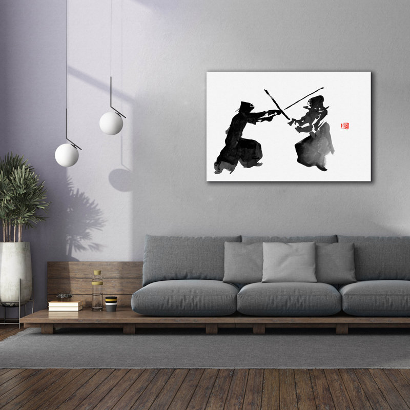 'Kendo' by Pechane, Canvas Wall Art, 40" H x 60" W x 1.5" D