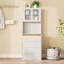 Coiffeuse 3 en 1 avec miroir à DEL réglable, 5 zones de rangement indépendantes et tabouret de rangement assorti pour les cosmétiques de la chambre à coucher