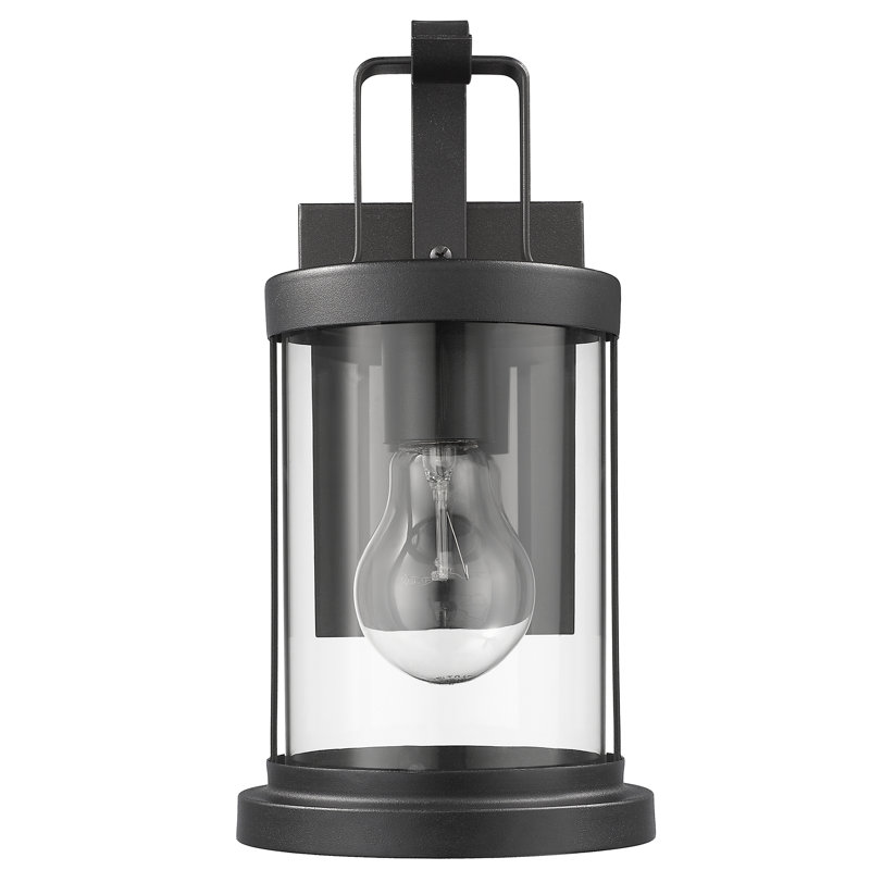 Lanterne murale d'extérieur noire texturée Mazelina, H 11 po x l 5,5 po x P 7 po