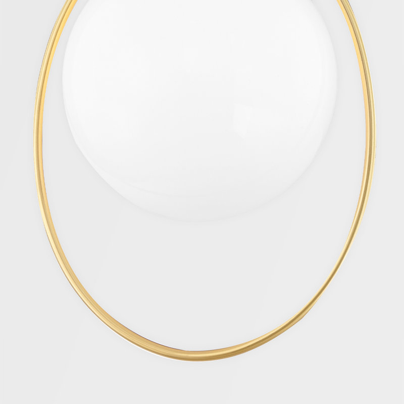Luminaire suspendu sphérique à 1 lumière Rodolph, Laiton vieilli
