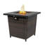 Square Steel Fire Pit with Wicker Base