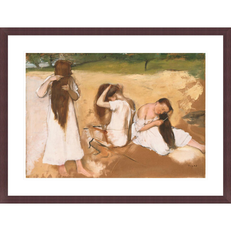 «Women Combing Leurs Hair» par Edgar Degas, impression giclée encadrée, H 22,47 po x l 29,5 po
