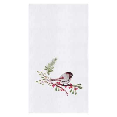 Essuie-tout à motif brodé de baies rouges