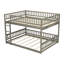 Lit superposé grand sur grand avec échelle et garde-corps - Lit en bois de pin peu encombrant pour enfants et adolescents, gris-423225171