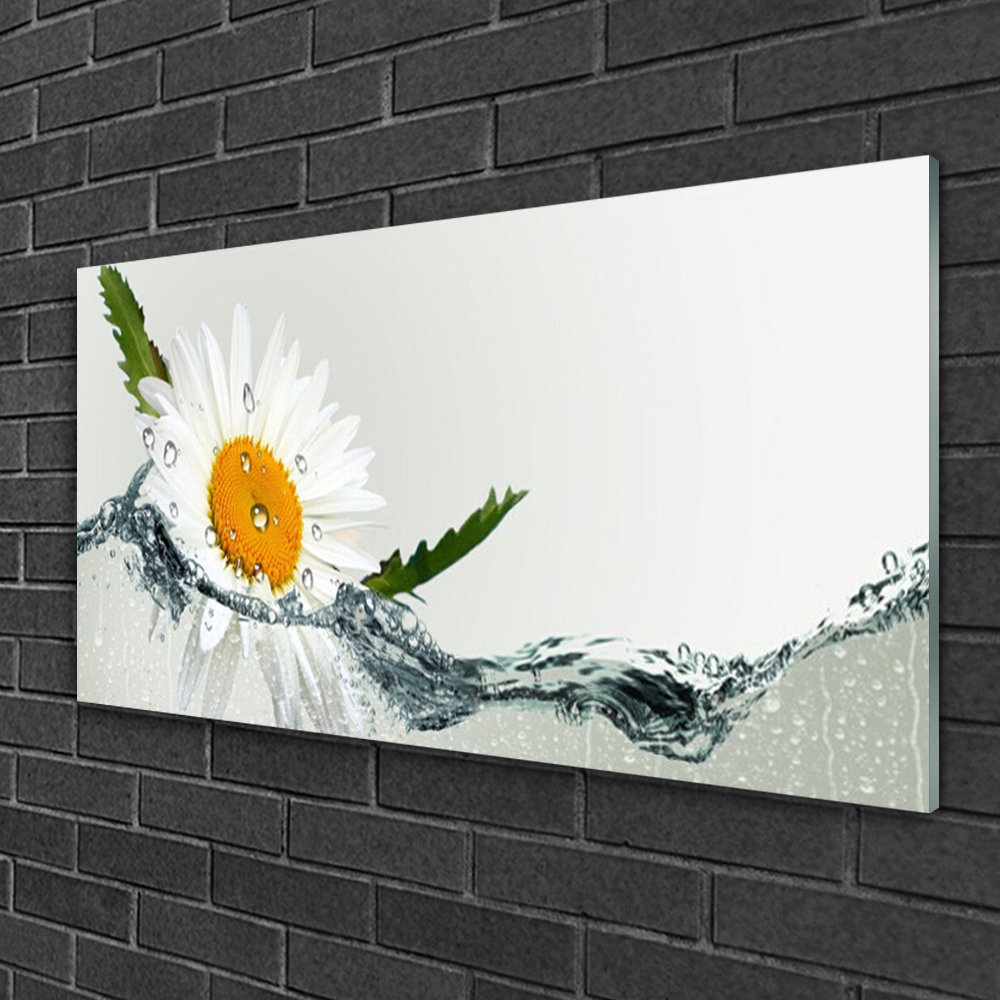 Glasbild Daisy Water Art