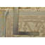 Tapis jaune / gris en laine noué à la main de conception unique 4 pi 1 po x 6 pi 3 po