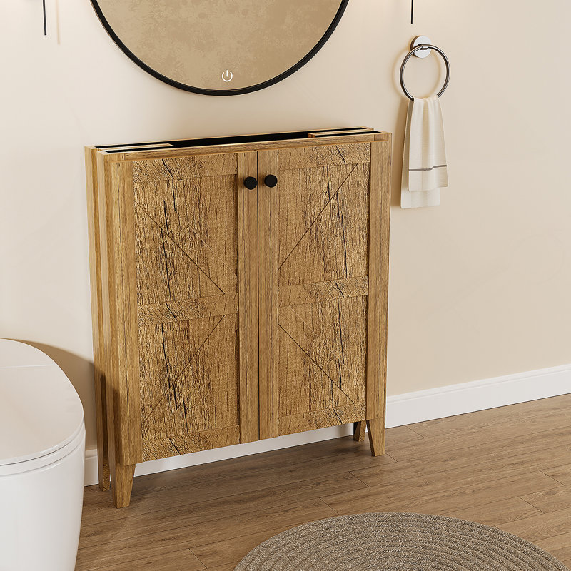 Armoire pliante avec évier en céramique, Chêne doré