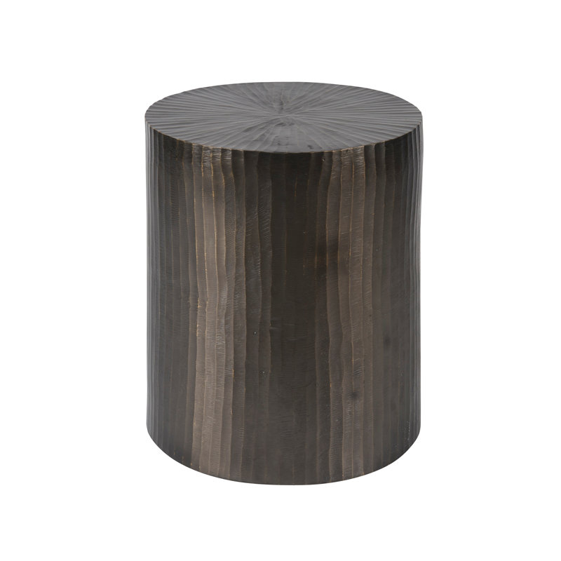 Asher Graphite Gray Round Metal End Table