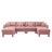 Boucle Fabric U Shape Sectional 4-Seater Sofa With Shell-Shaped Armrests And 2 Movable Ottomans, Cylindrical Legs-7453022