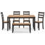 Table de salle à manger Malkin avec 4 chaises et banc, ensemble de 6-111275599-111238054