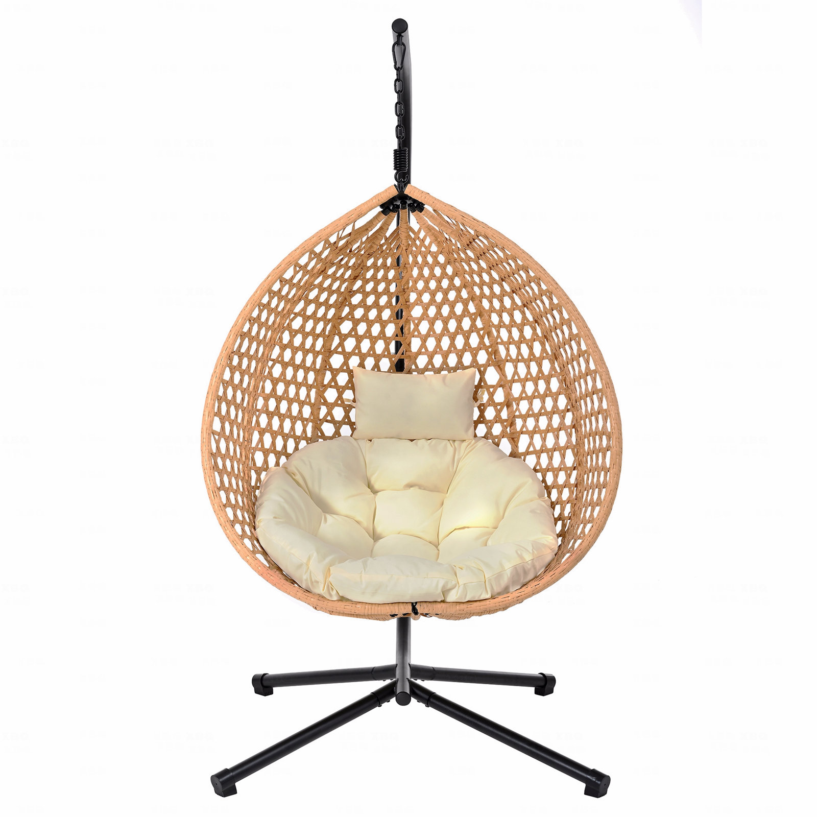 Patio Lounge Chair, Beige, Brown