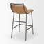 Tabouret de bar Mylo, hauteur totale 85 cm, assise en similicuir beige, structure en métal noir