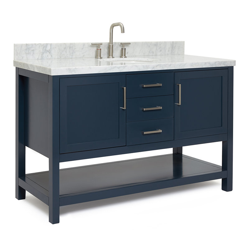 Ensemble de meuble-lavabo simple 55 po Abby, Bleu minuit