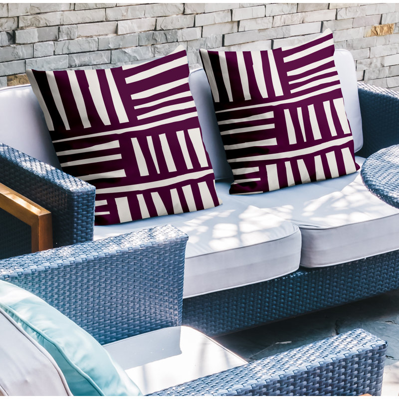 No Decorative Addition Outdoor Reversible Throw Pillow, 19W" x 19H", Purple