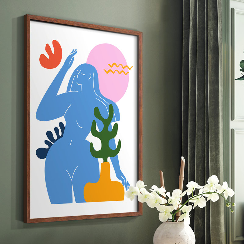 Matisse CDXLVII, reproduction encadrée - bois massif, Cadre photo brun simple, H 10 po x l 8 po
