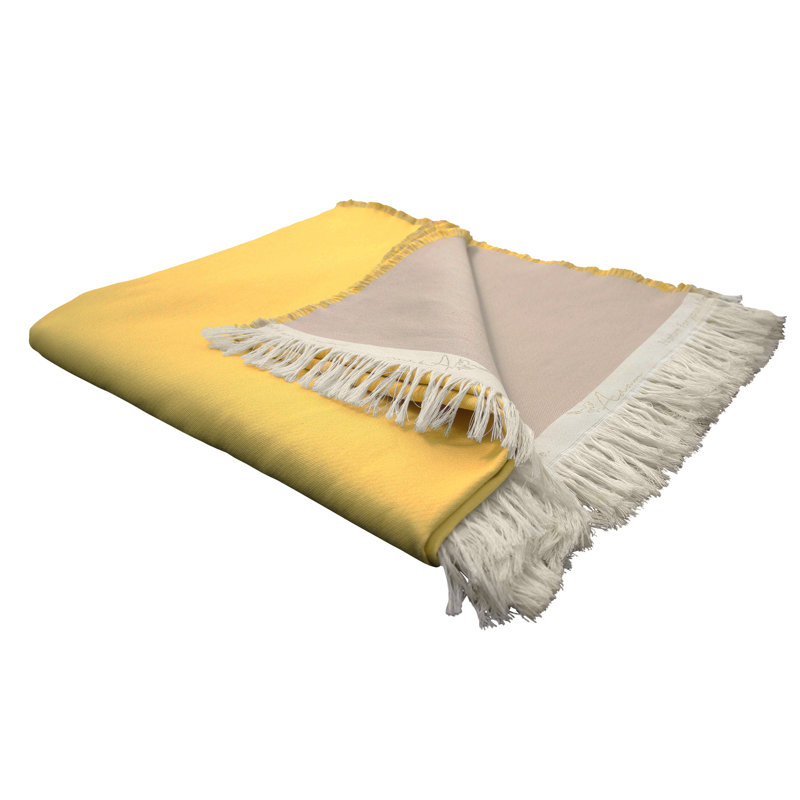 Dallas Throw Blanket, Yellow/Beige