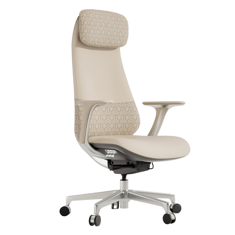 Top-Grain Genuine Leather Executive Chair, Swivel Ergonomic Office Chair, 20.9" Wide Desk Chair with Tilt Reclining, 48.2"-50.6" Adjustable Height,19.7''-21.3'' Adjustable Seat Depth