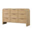 Poignées en métal en bois d'hévéa massif de style contemporain avec commode 1 pièce seulement 9 tiroirs