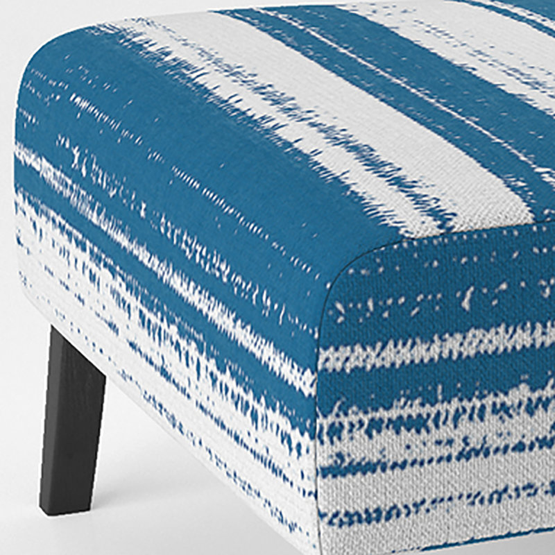 Fauteuil de chambre d'appoint rembourré à motif grunge bleu et blanc