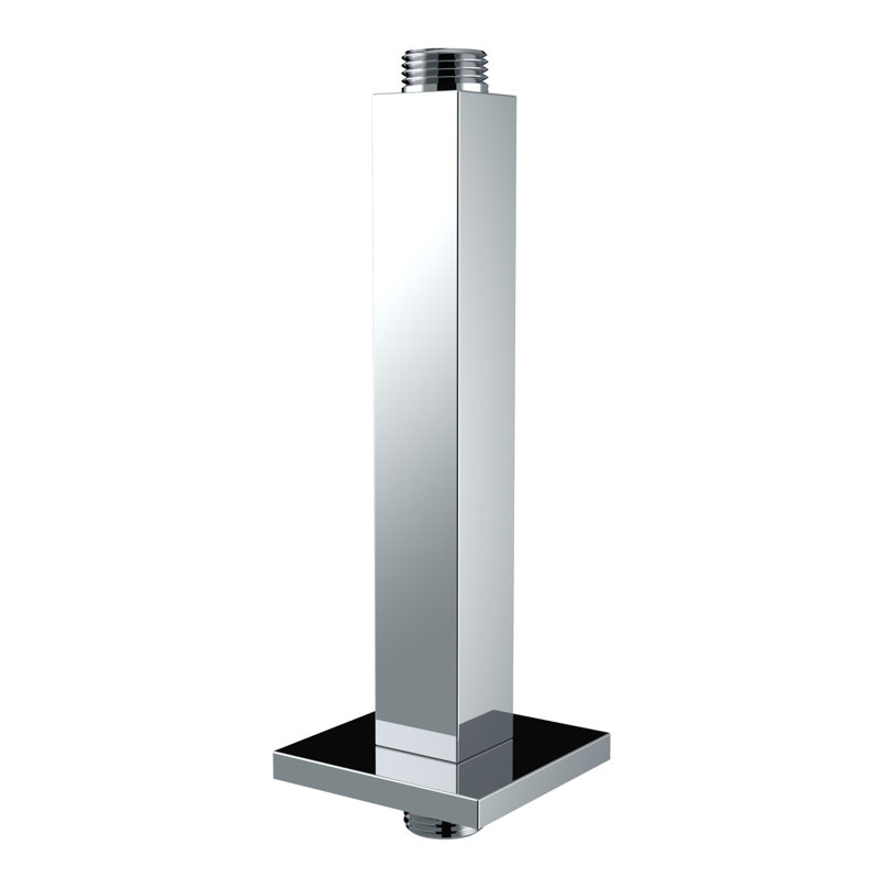 Bras de douche carré en laiton 6 po, chrome