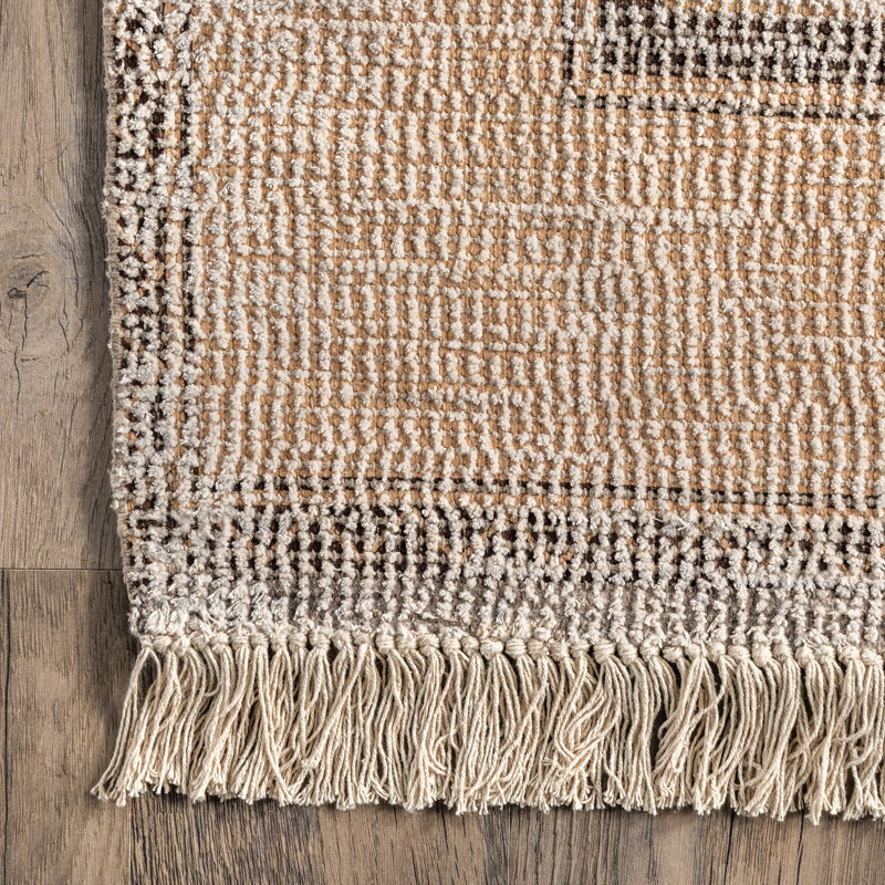 Tapis beige en mélange de coton Ginger, Rectangle 6 pi x 9 pi