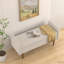 Banc de rangement avec repose-pieds en lin-1978730240