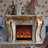 56.3"Ivory White Landscape Electric Fireplace