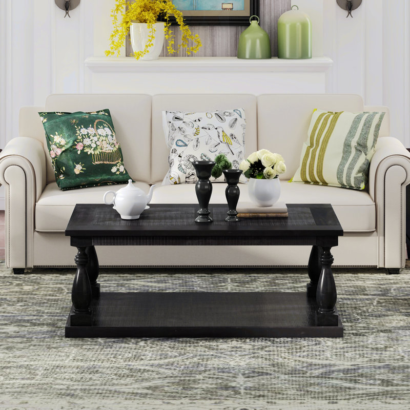 Table basse en bois massif, Noir