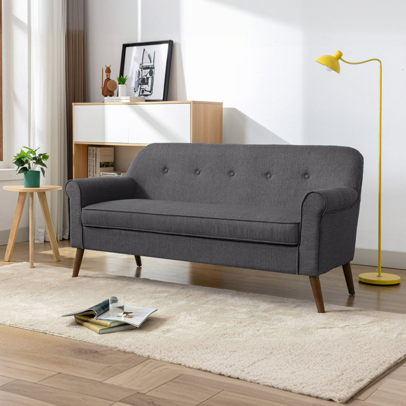 Dorita 67.3'' Wide Loveseat, Gray Polyester Blend