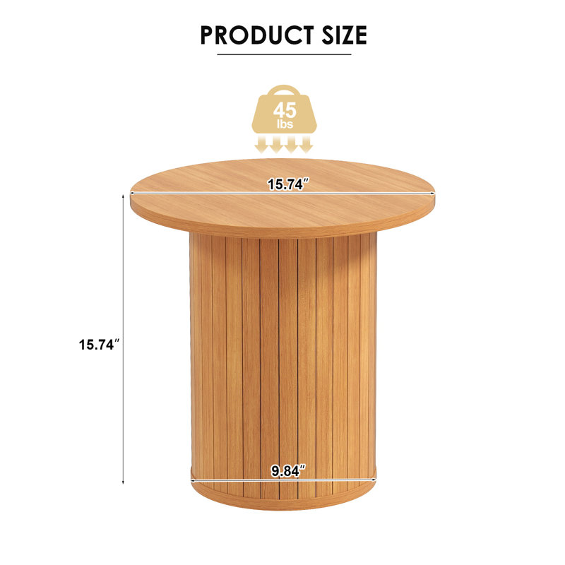 Table basse ronde en bois, tabel de bout de table d'appoint de style campagnard circulaire pour le salon, Naturel